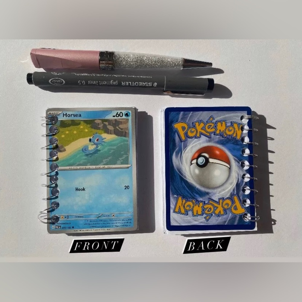 CUSTOM✨ Pokémon TCG, Mini 50pg. Notebook/Sketch Book *Horsea 030/182* handmade!